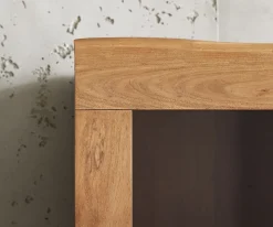 VitrineLive-Edge 60x190 cm Akazie Natur Baumkante 1 Tür 2 Schubladen Massiv Sofort versandfertig