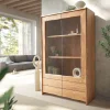 VitrineLive-Edge 120x190 cm Akazie Natur 2 Türen 4 Schubladen Massiv Sofort versandfertig