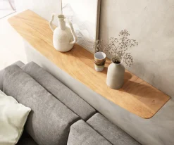 WandregalEdge 145 cm Akazie Natur Schweizer Kante Massiv Sofort versandfertig