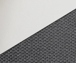 WohnlandschaftClovis XL Weiss Schwarz mit Hocker modular Sofort versandfertig