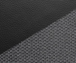 WohnlandschaftClovis XXL Schwarz Hocker Ottomane Links modular Sofort versandfertig
