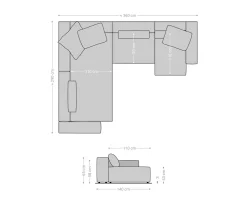 WohnlandschaftFreestyle Cozy 360x290 cm Webstoff Soft Beige Versandfertig ca. 16.10.26