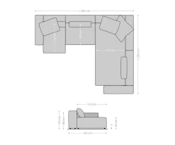 WohnlandschaftFreestyle Icon 360x290 cm Strukturstoff Soft Grau Versandfertig ca. 07.11.26