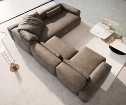 WohnlandschaftFreestyle Pure 360x290 cm Mikrofaser Taupe Vintage Versandfertig ca. 07.11.26