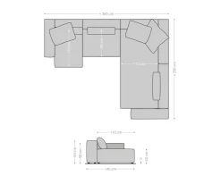 WohnlandschaftFreestyle Pure 360x290 cm Strukturstoff Soft Grau Versandfertig ca. 25.09.26