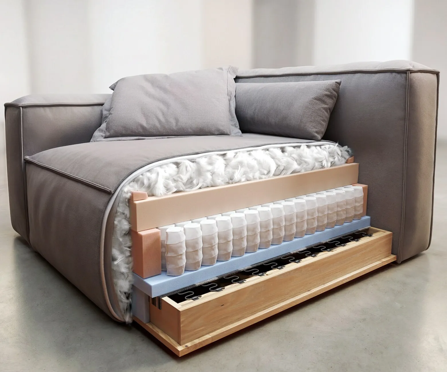WohnlandschaftFreestyle Pure 360x290 cm Webstoff Soft Beige Versandfertig ca. 16.10.26