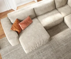 WohnlandschaftLanzo XL 360x260 cm Cord Beige Recamiere variabel Sofort versandfertig