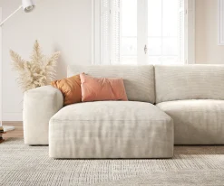 WohnlandschaftLanzo XL 360x260 cm Cord Beige Recamiere variabel Sofort versandfertig