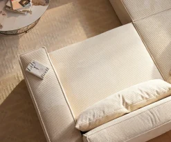 WohnlandschaftSirpio XL 360x260 cm Cord Beige Recamiere variabel Sofort versandfertig